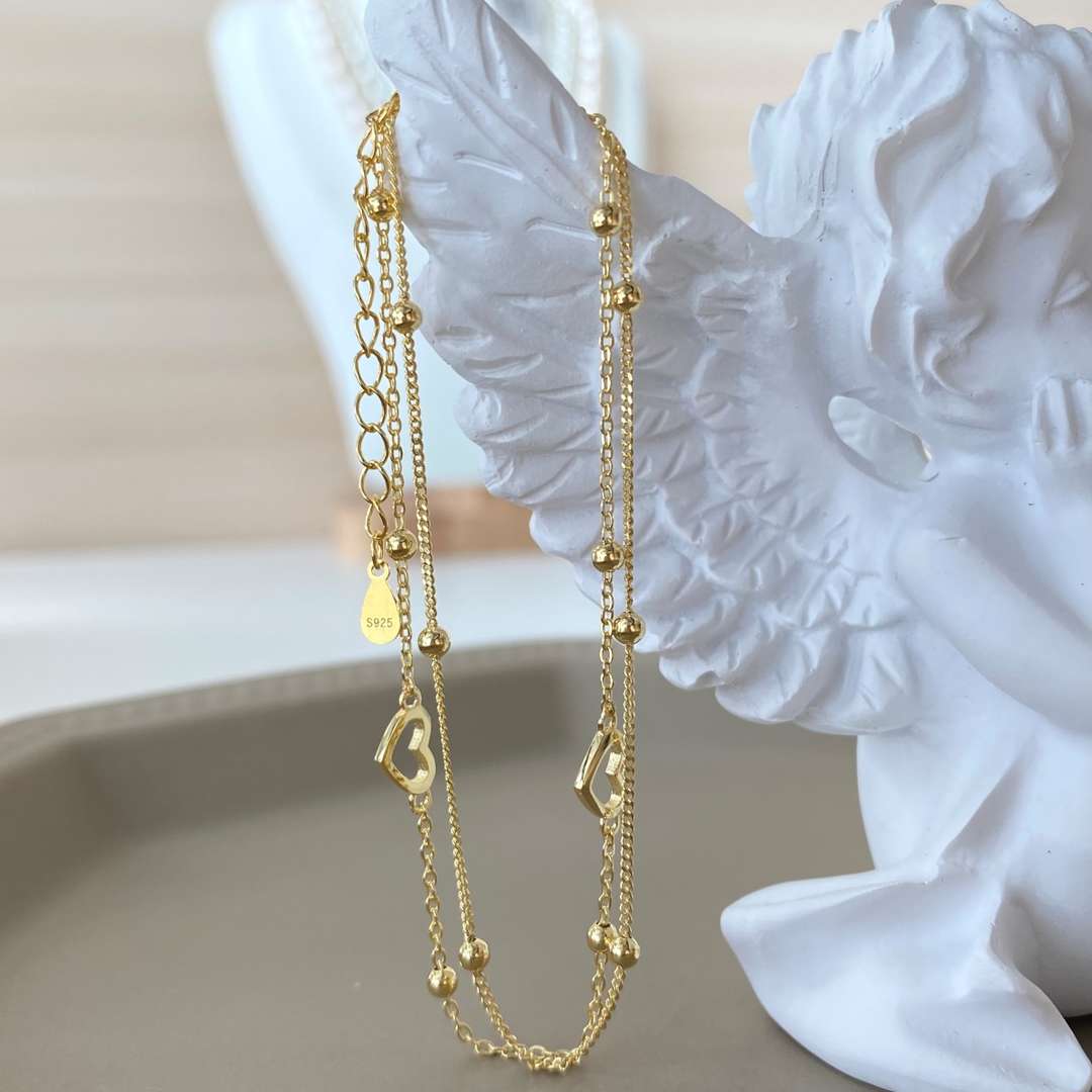 [HOT] Bracelet délicat double couche en forme de cœur