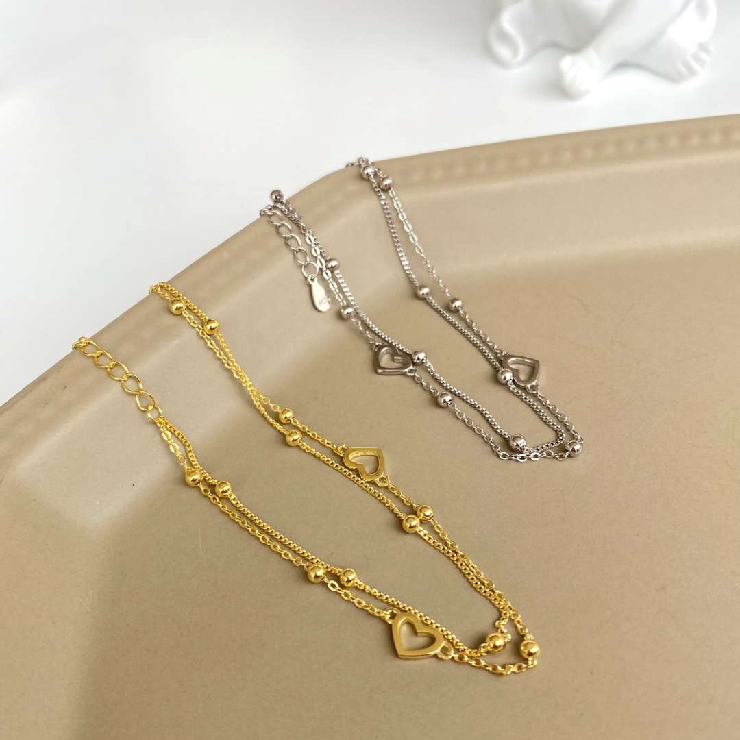 [HOT] Bracelet délicat double couche en forme de cœur