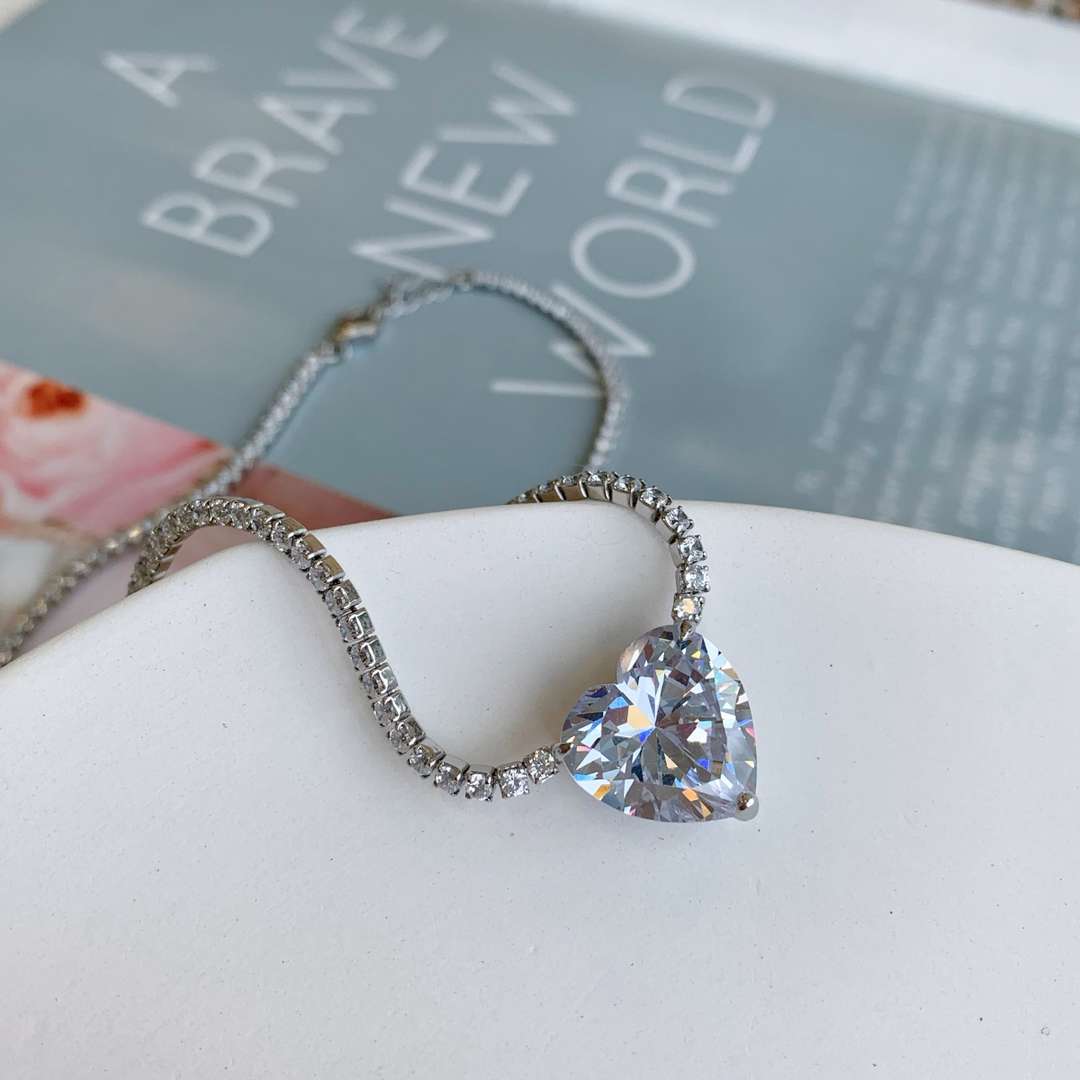 [HOT] Collier tennis polyvalent et coloré en forme de cœur de 8,0 carats