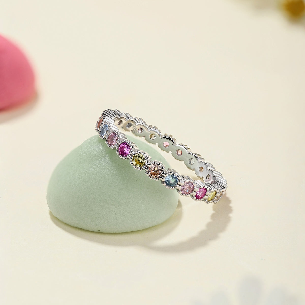[HOT] Bague de fête ronde colorée exquise