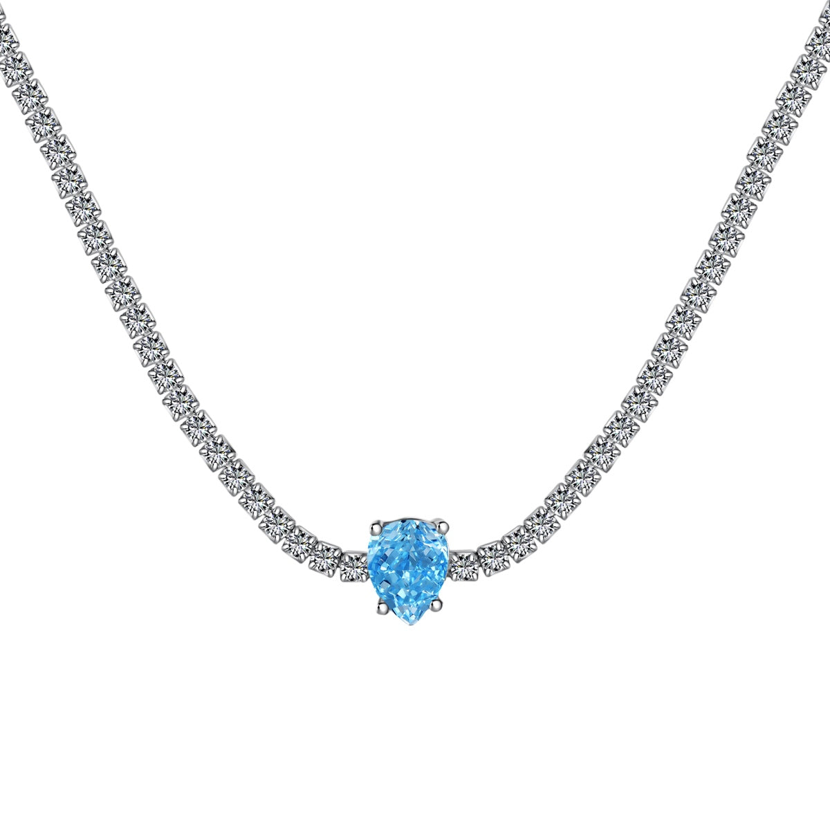 [HOT] Collier tennis unique taille poire de 1,0 carat