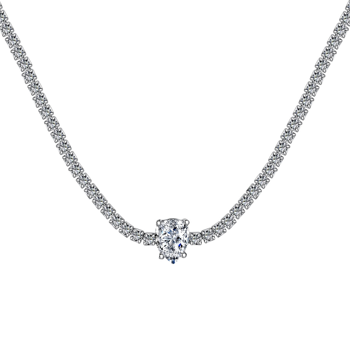 [HOT] Collier tennis unique taille poire de 1,0 carat