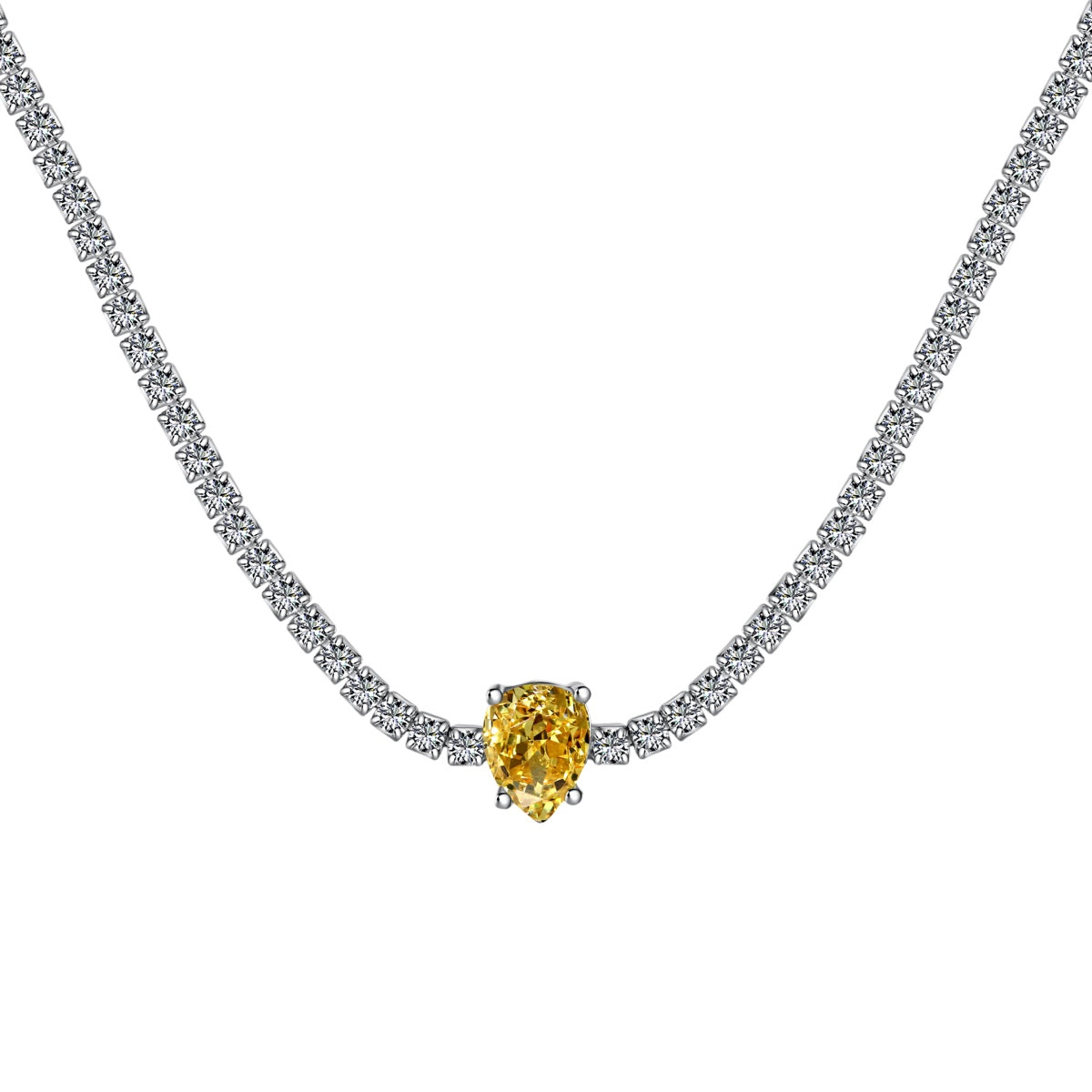 [HOT] Collier tennis unique taille poire de 1,0 carat