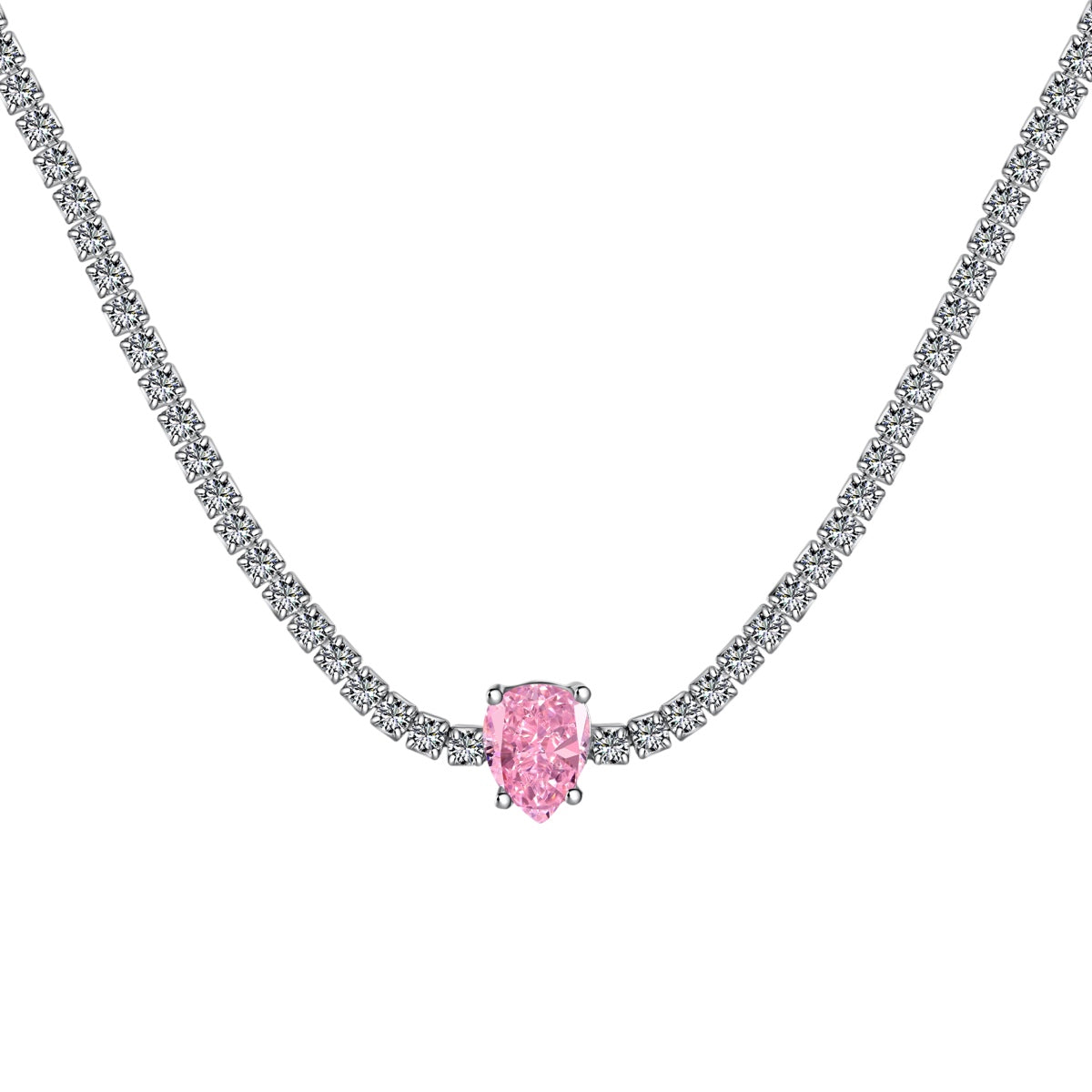 [HOT] Collier tennis unique taille poire de 1,0 carat