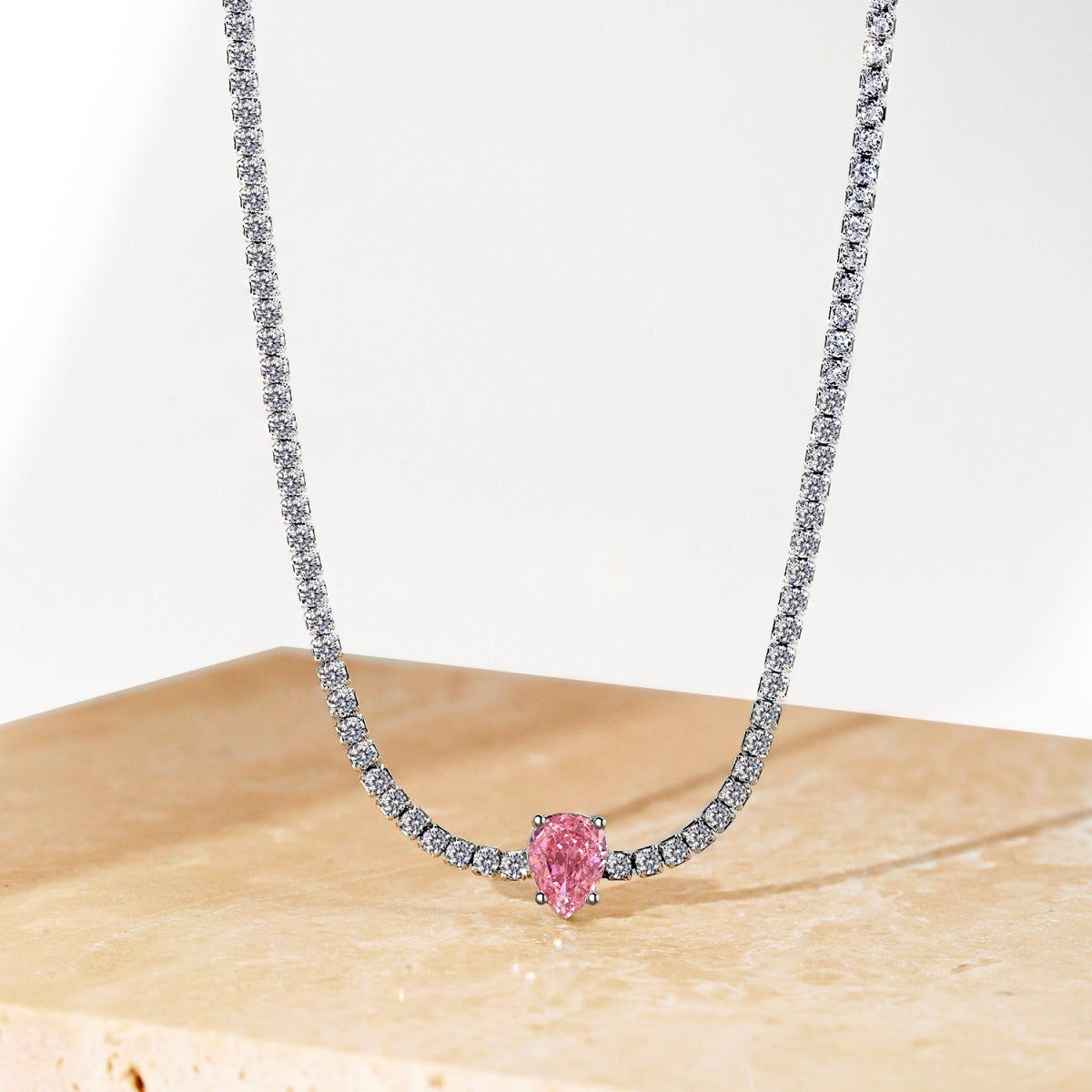 [HOT] Collier tennis unique taille poire de 1,0 carat