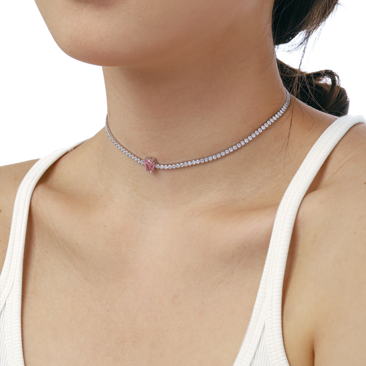 [HOT] Collier tennis unique taille poire de 1,0 carat