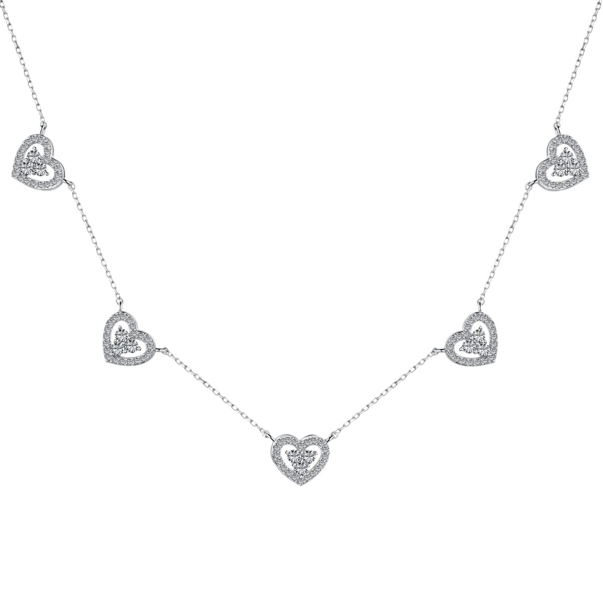[HOT] Collier scintillant à cinq cœurs