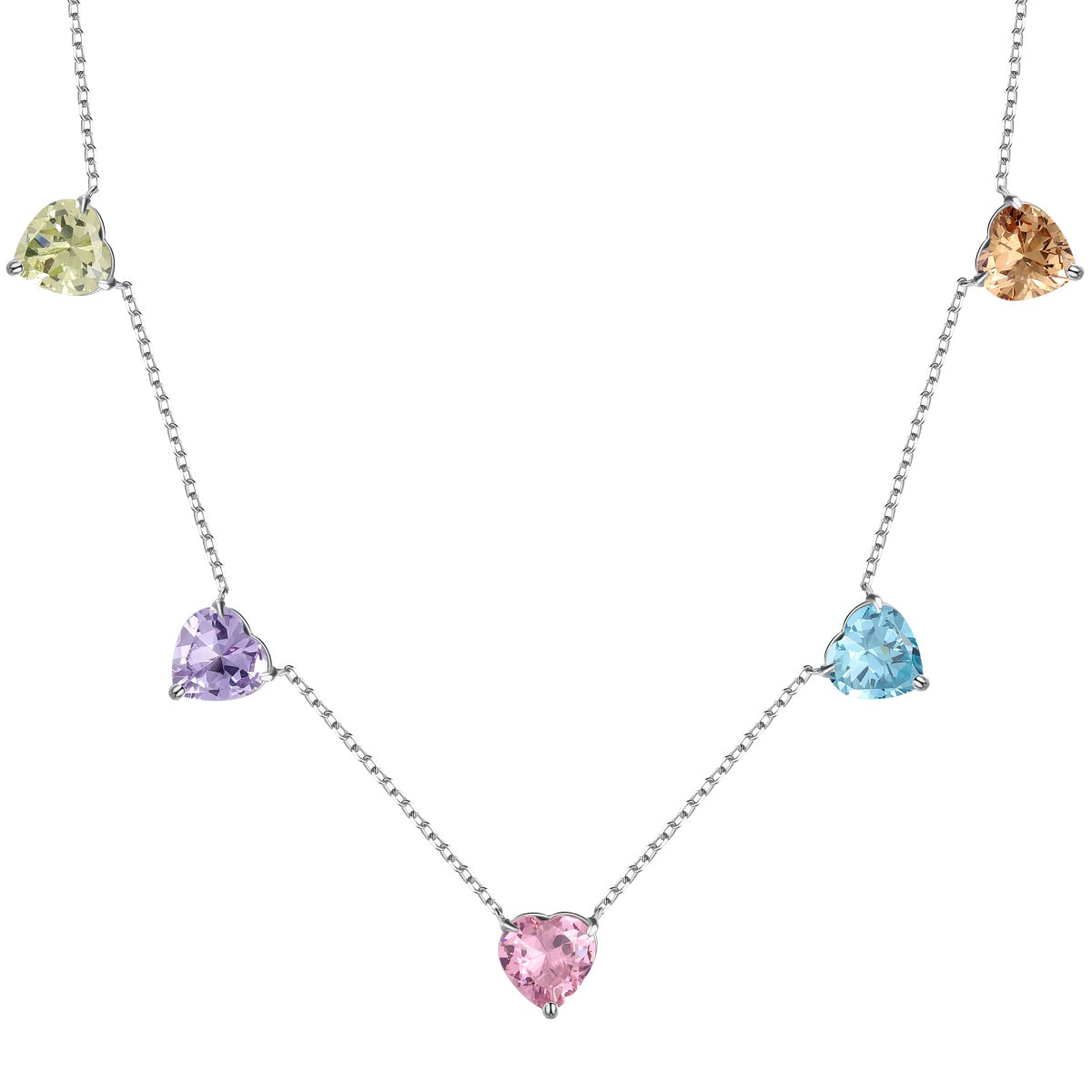 [HOT] Collier scintillant en forme de cœur coloré