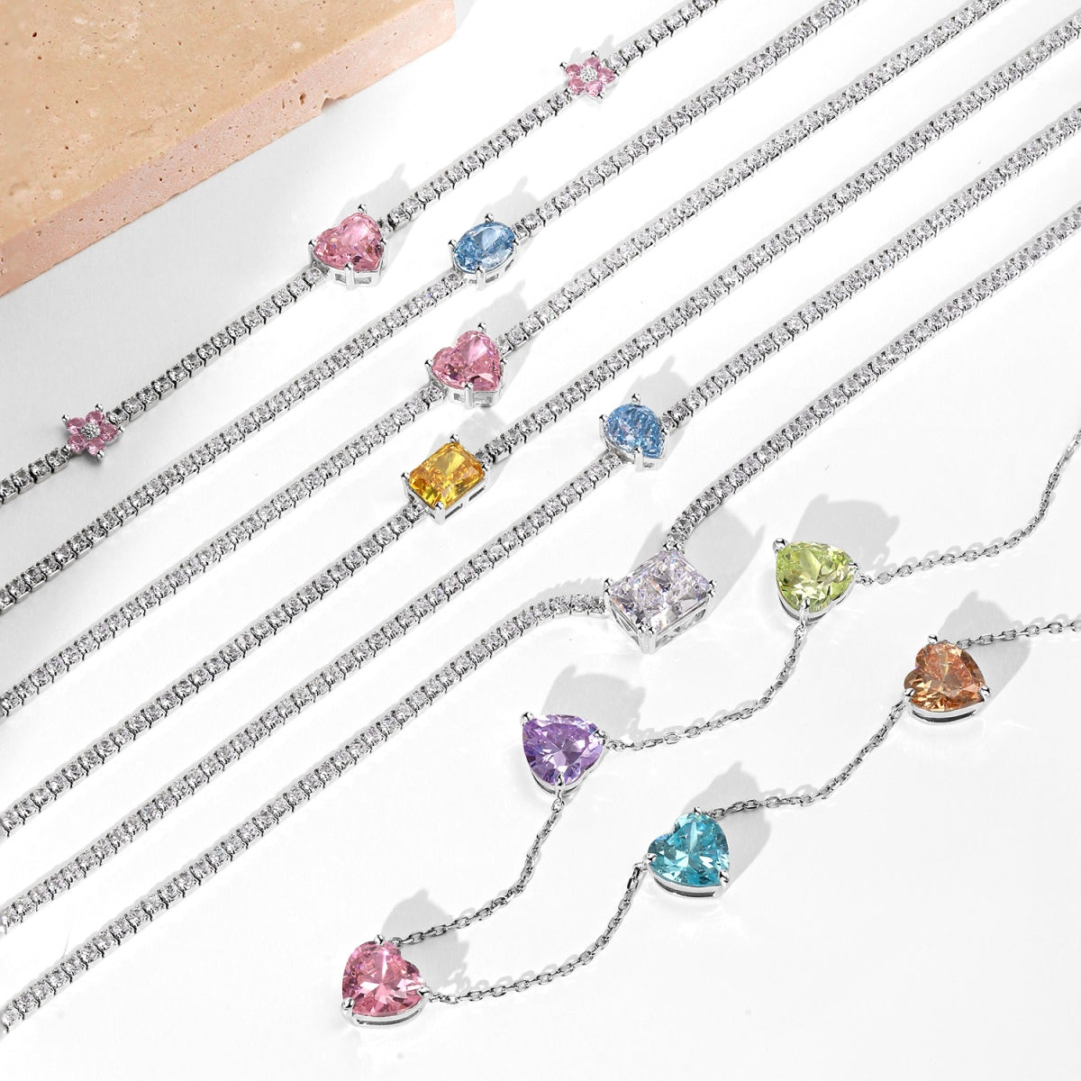 [HOT] Collier éblouissant en forme de cœur rose