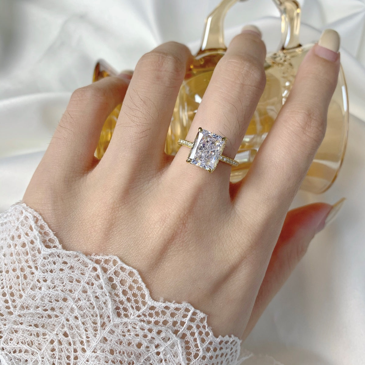 [HOT] Bague de fiançailles luxueuse de 4,0 carats