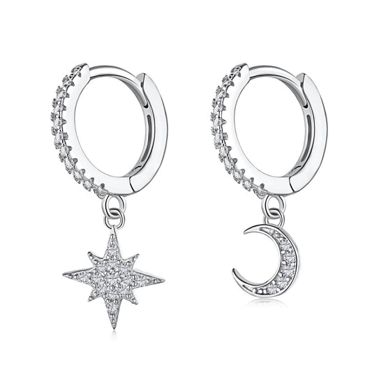 [HOT]Boucles d'oreilles asymétriques étoile et lune