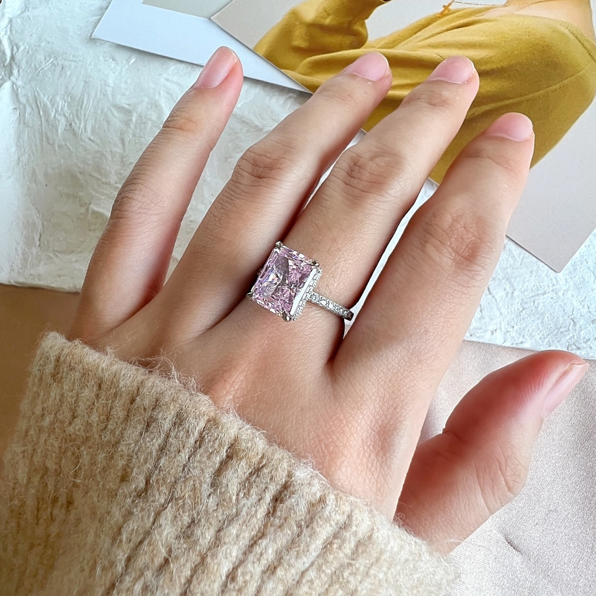 [HOT] Bague de fiançailles luxueuse de 4,0 carats