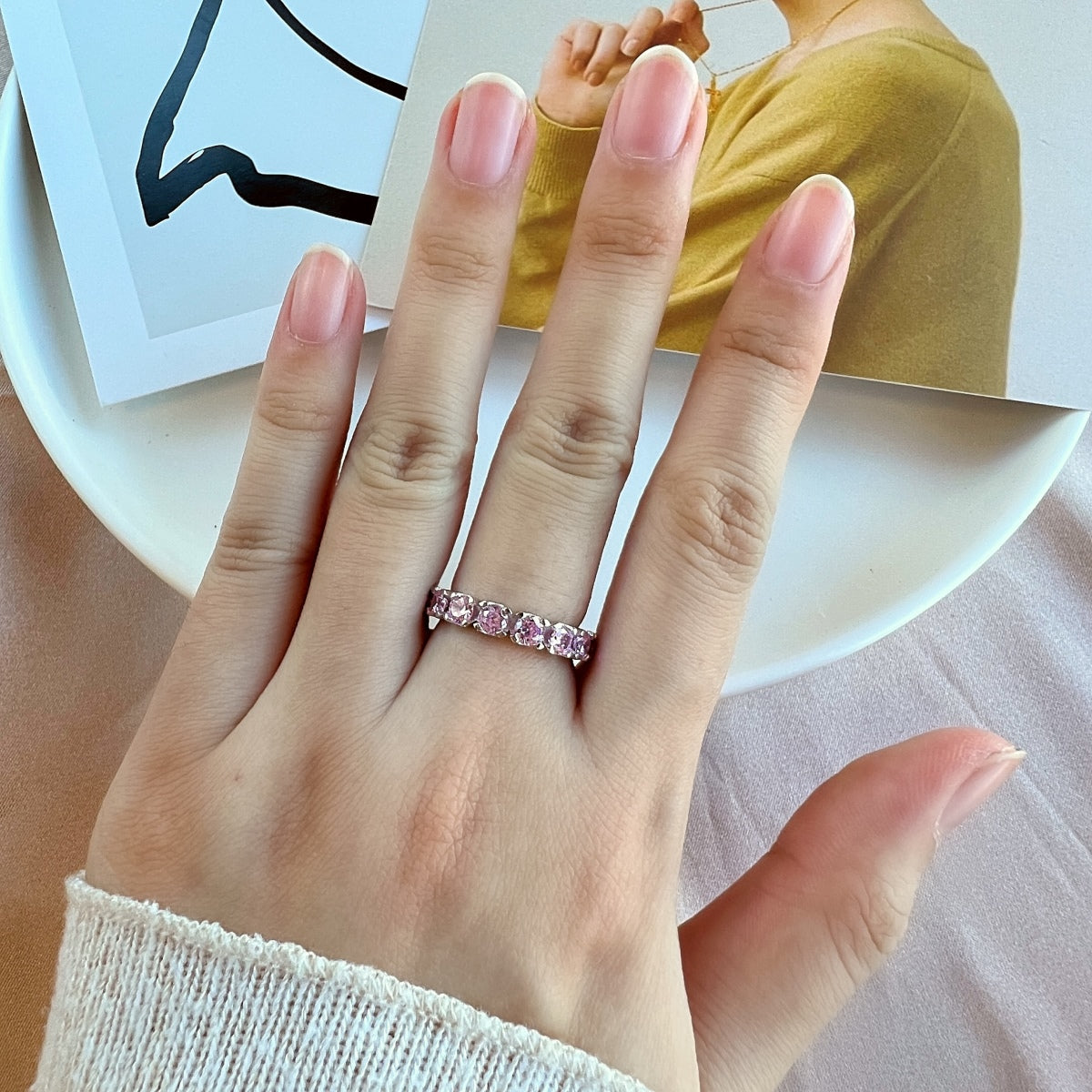 [HOT] Bague de tennis ronde Eternity