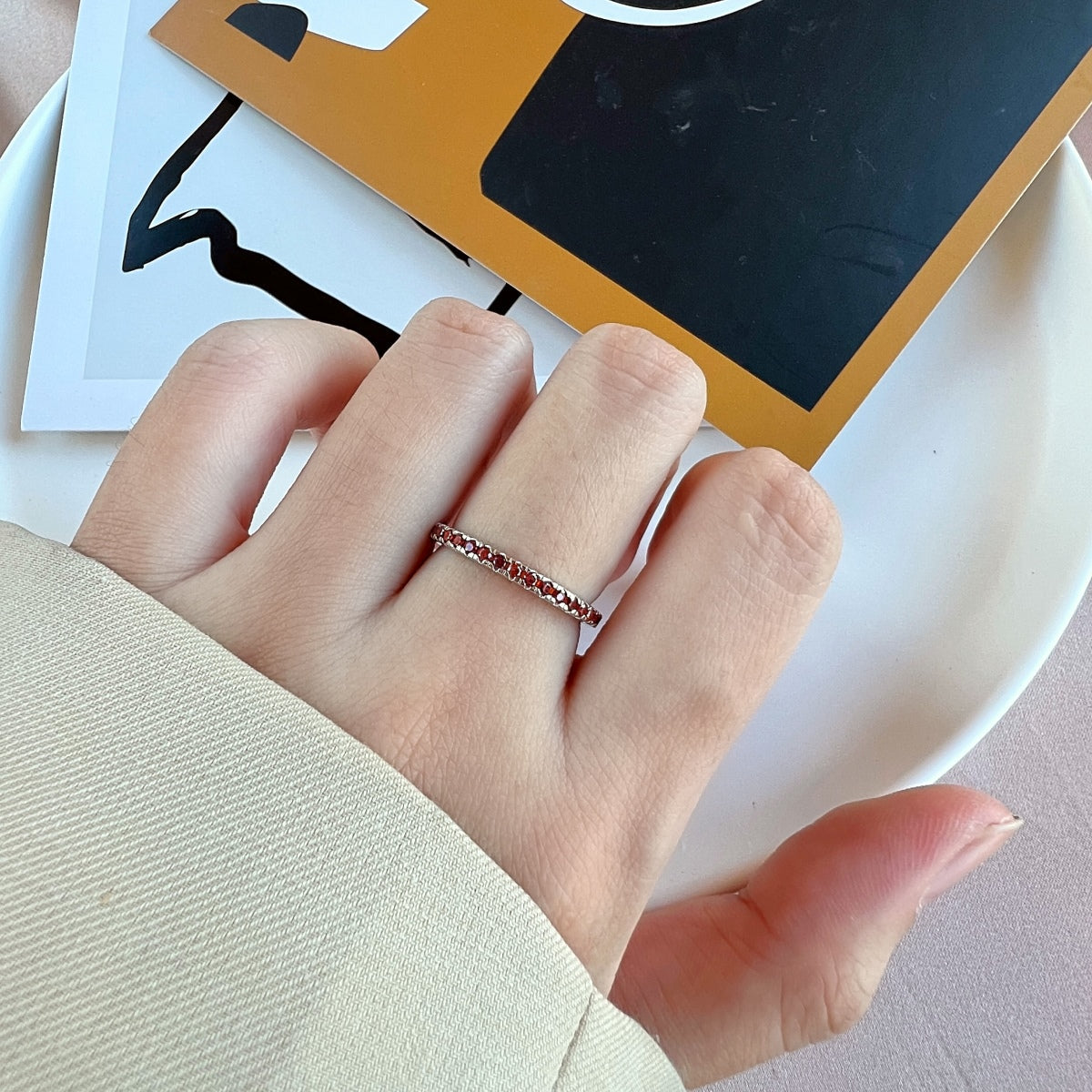 [HOT] Bague quotidienne délicate et scintillante à taille ronde