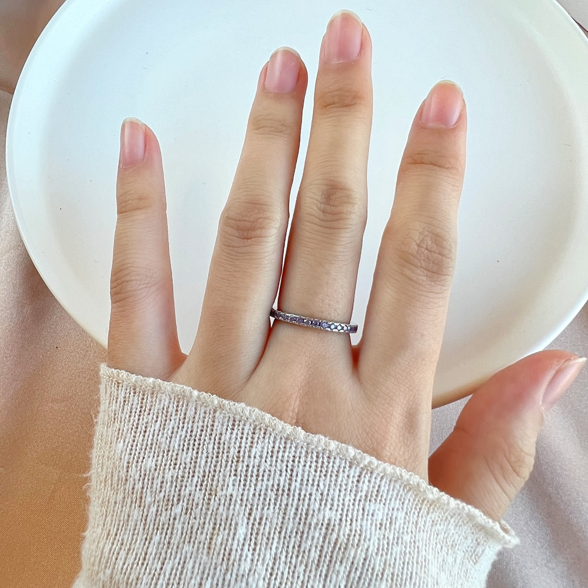 [HOT] Bague quotidienne délicate et scintillante à taille ronde