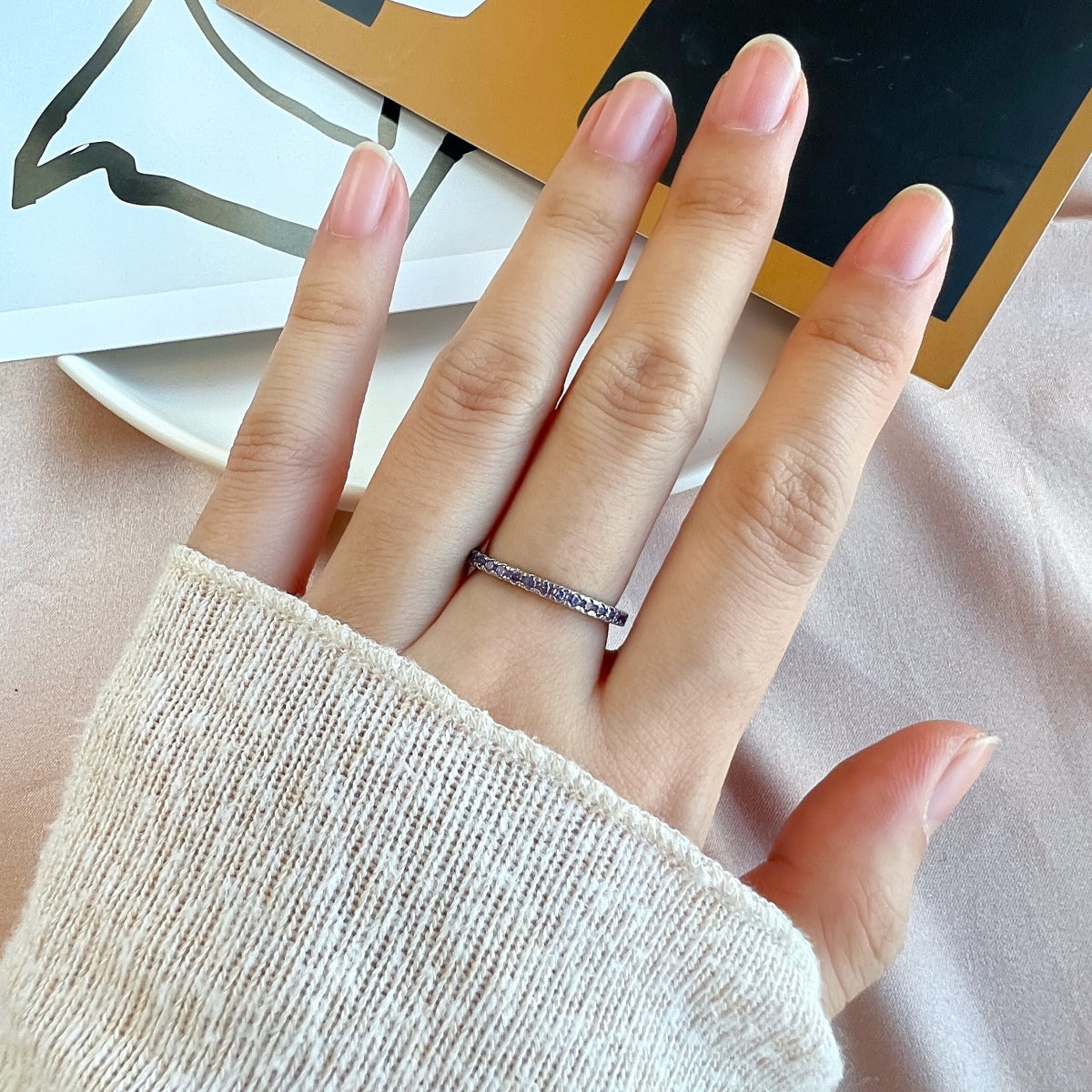 [HOT] Bague quotidienne délicate et scintillante à taille ronde