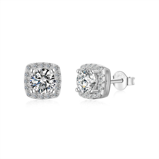 [HOT] Boucles d'oreilles à tige classiques avec pierre centrale ronde