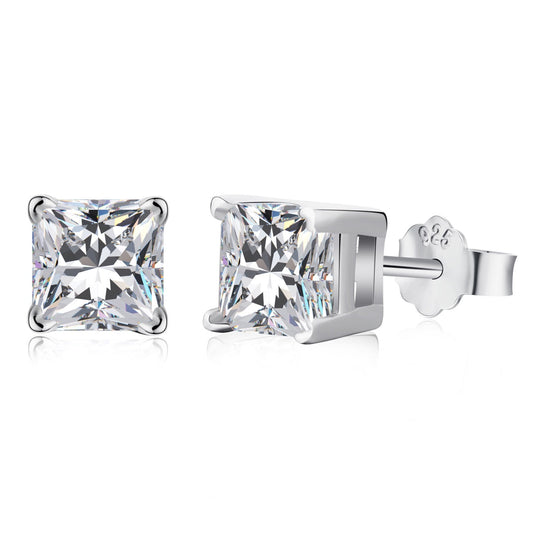 [HOT] Boucles d'oreilles de mariage taille princesse radiante de 1,0 carat