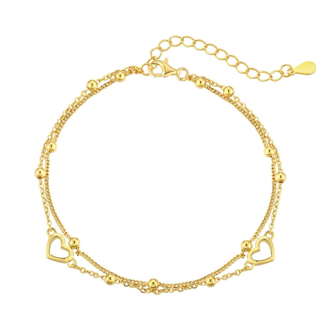 [HOT] Bracelet délicat double couche en forme de cœur