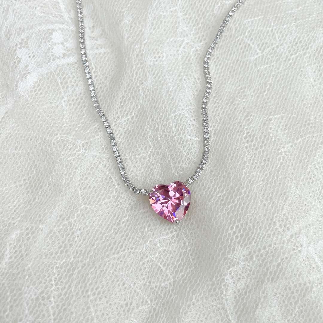 [HOT] Collier tennis polyvalent et coloré en forme de cœur de 8,0 carats