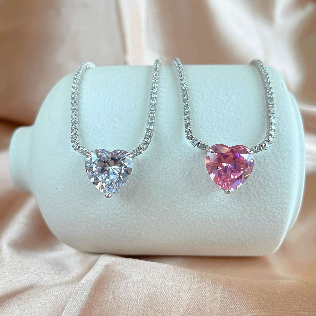 [HOT] Collier tennis polyvalent et coloré en forme de cœur de 8,0 carats