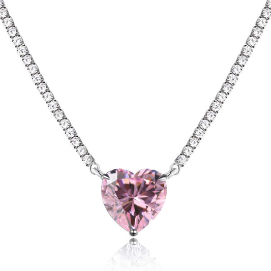 [HOT] Collier tennis polyvalent et coloré en forme de cœur de 8,0 carats