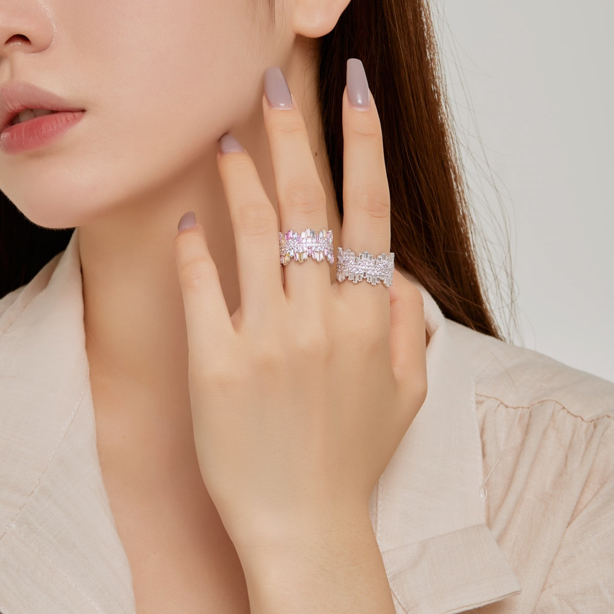 [HOT] Bague quotidienne luxueuse et colorée à coupe radiante