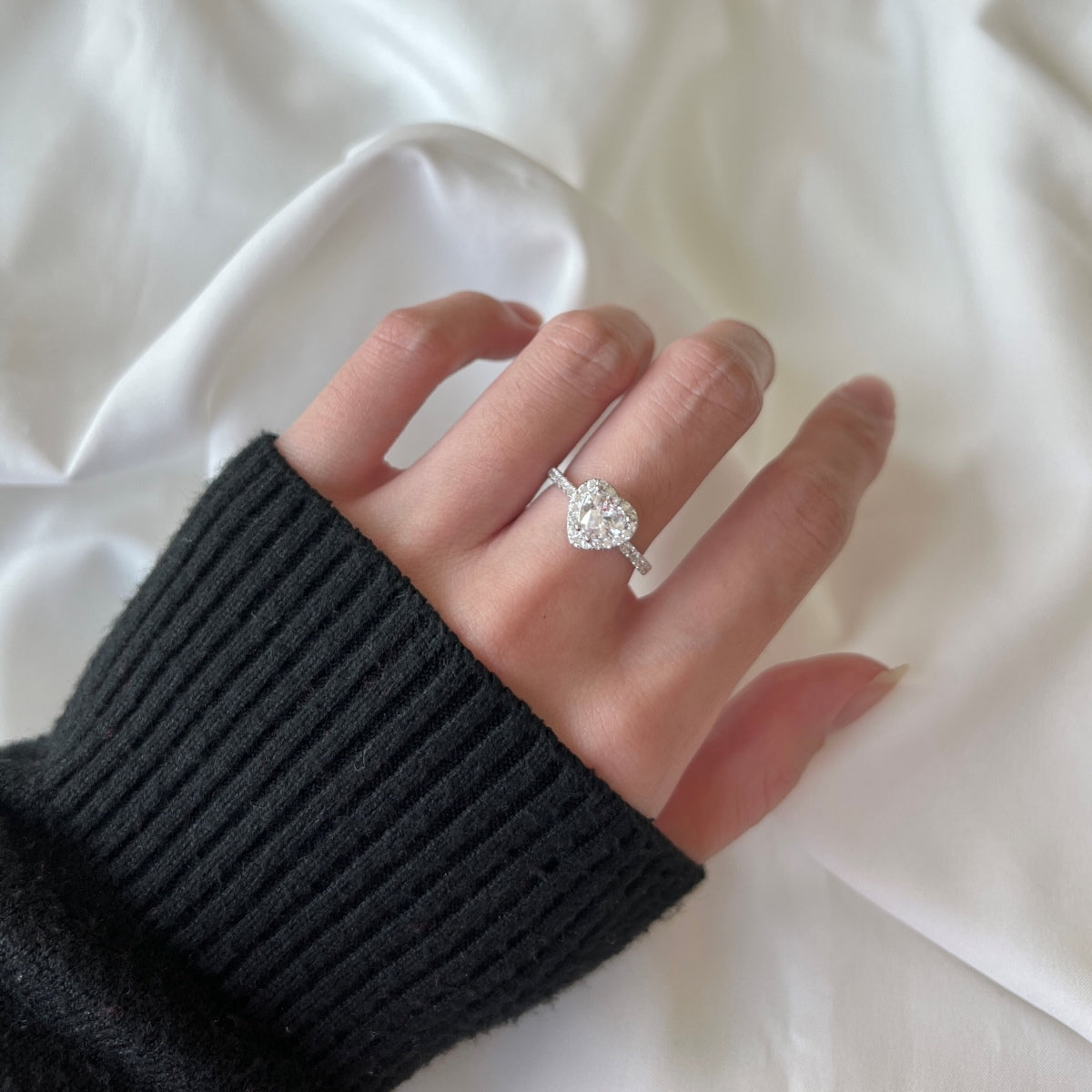 [HOT] Bague d'amour romantique en forme de cœur éclaboussante et éternelle