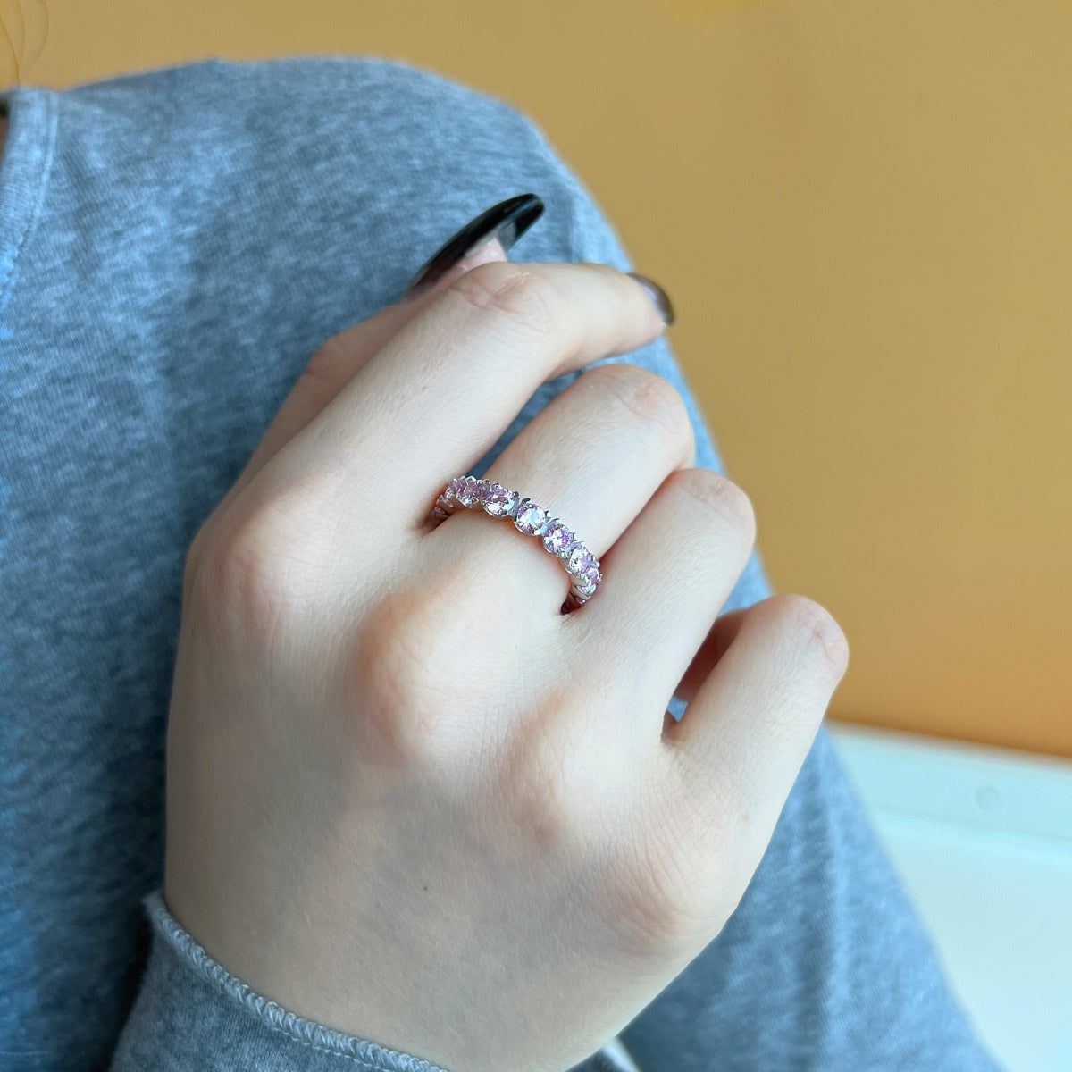 [HOT] Bague de tennis ronde Eternity