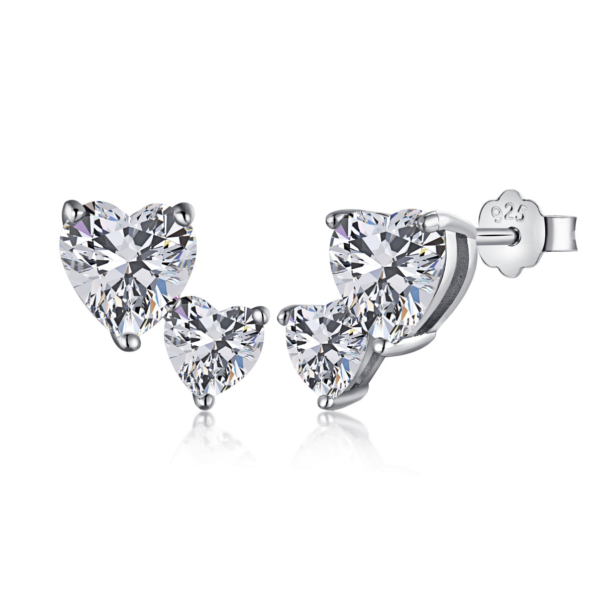 [HOT] Boucles d'oreilles classiques style princesse en forme de double cœur