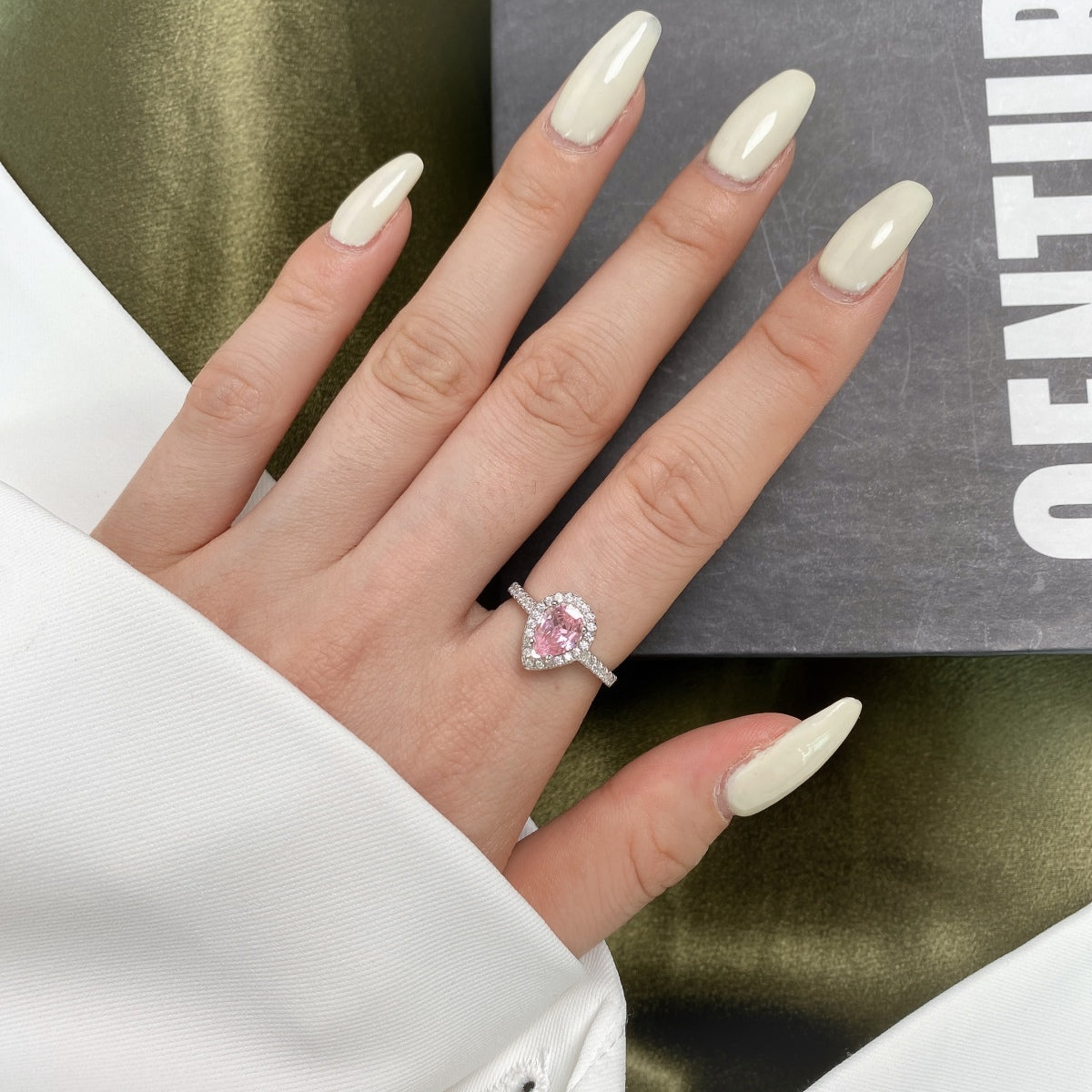 [HOT] Alliance de mariage luxueuse en forme de goutte d'eau resplendissante de 1,0 carat