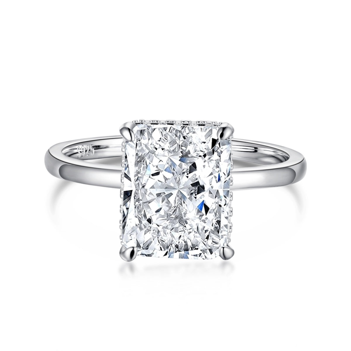 [HOT] Bague de banquet ornée de 4,0 carats, taille radiand enchanteresse