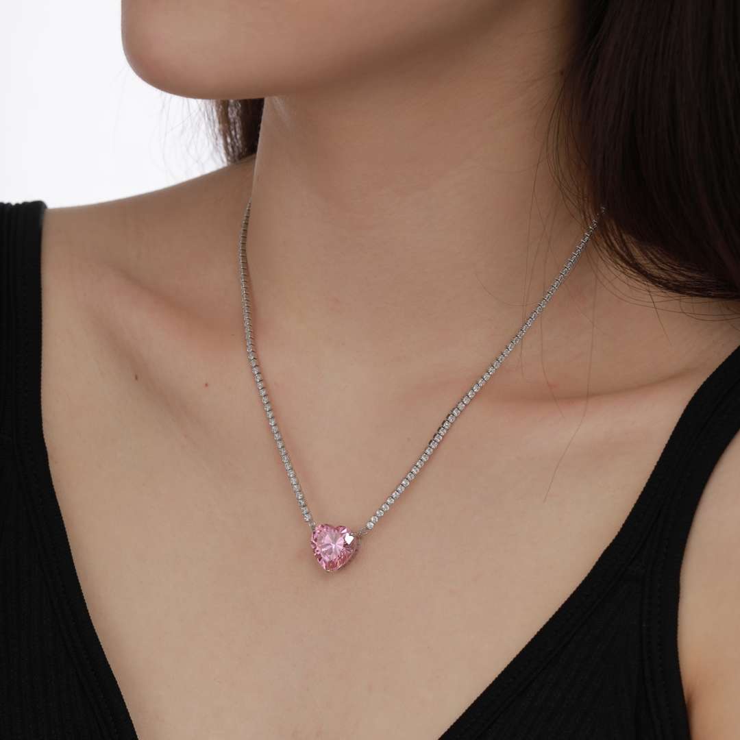[HOT] Collier tennis polyvalent et coloré en forme de cœur de 8,0 carats