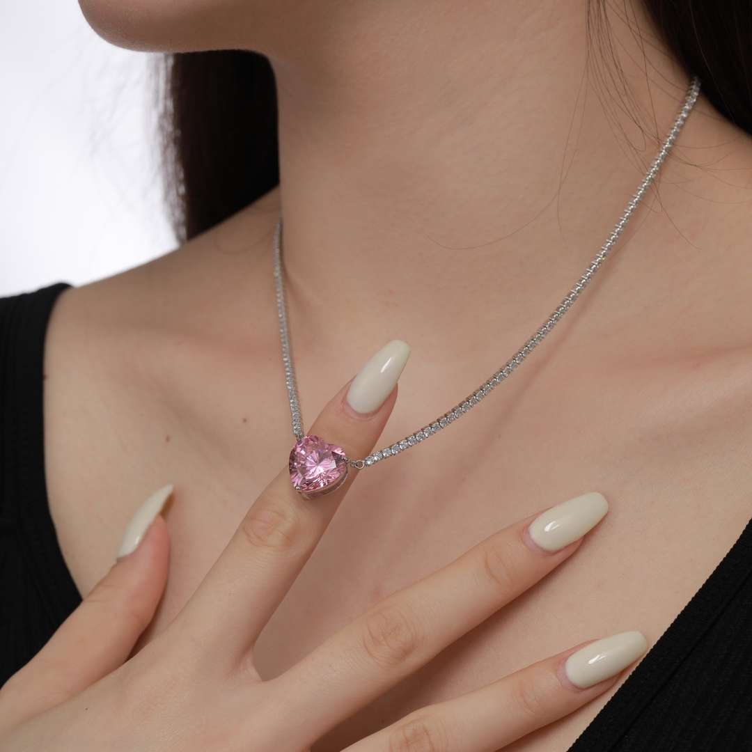 [HOT] Collier tennis polyvalent et coloré en forme de cœur de 8,0 carats