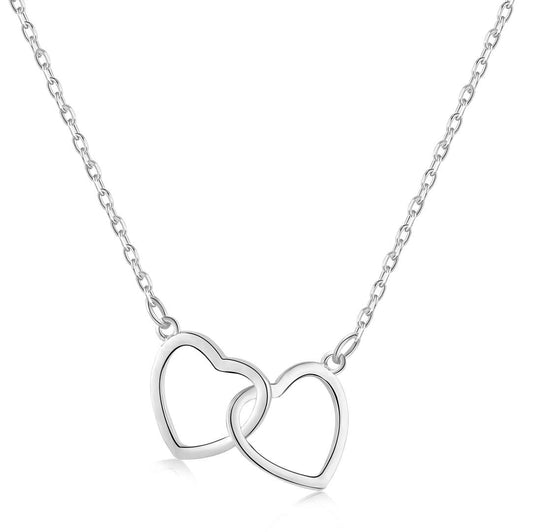 [HOT] Collier double anneau d'amour en argent sterling