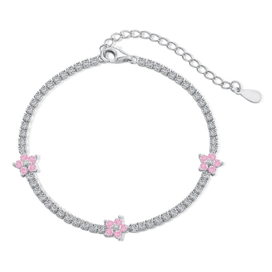[HOT] Bracelet de tennis en forme de fleur scintillante