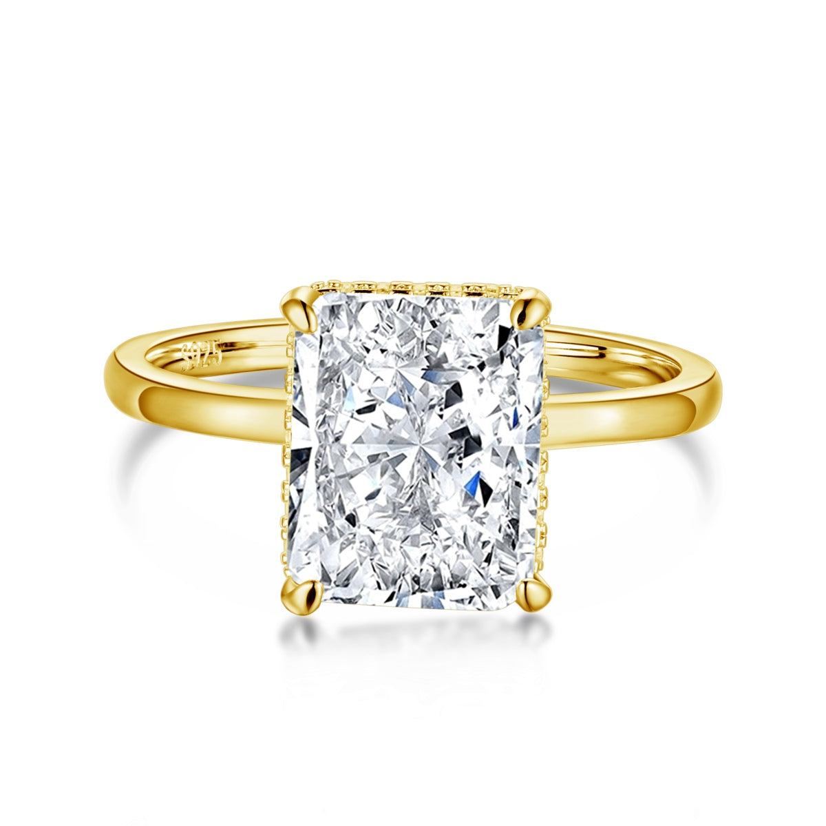 [HOT] Bague de banquet ornée de 4,0 carats, taille radiand enchanteresse