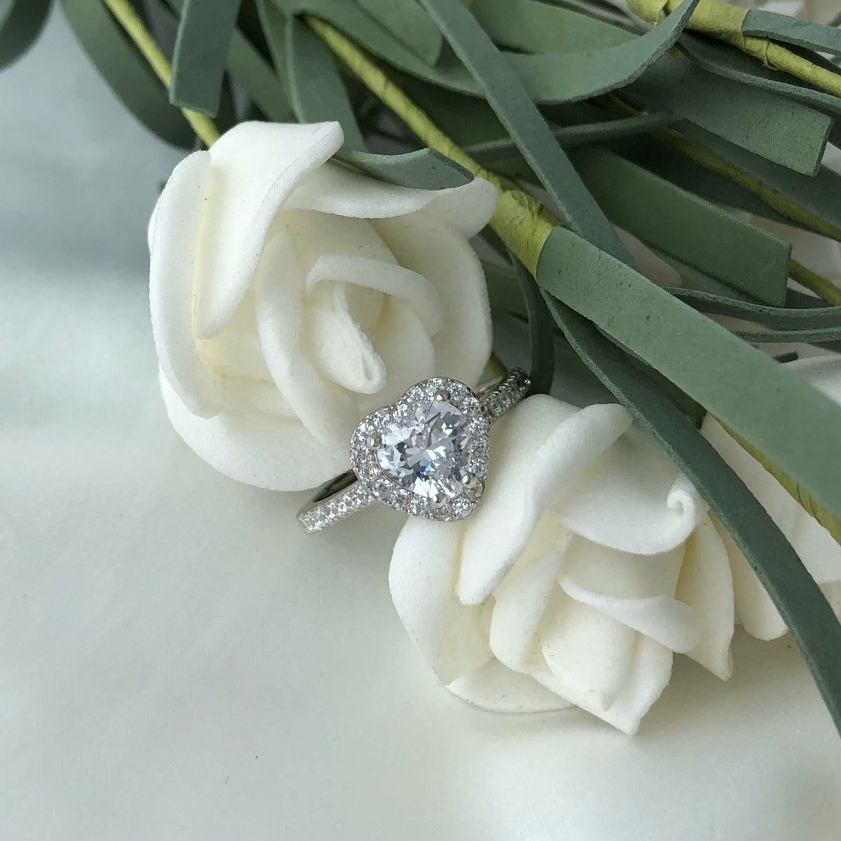 [HOT] Bague d'amour romantique en forme de cœur éclaboussante et éternelle