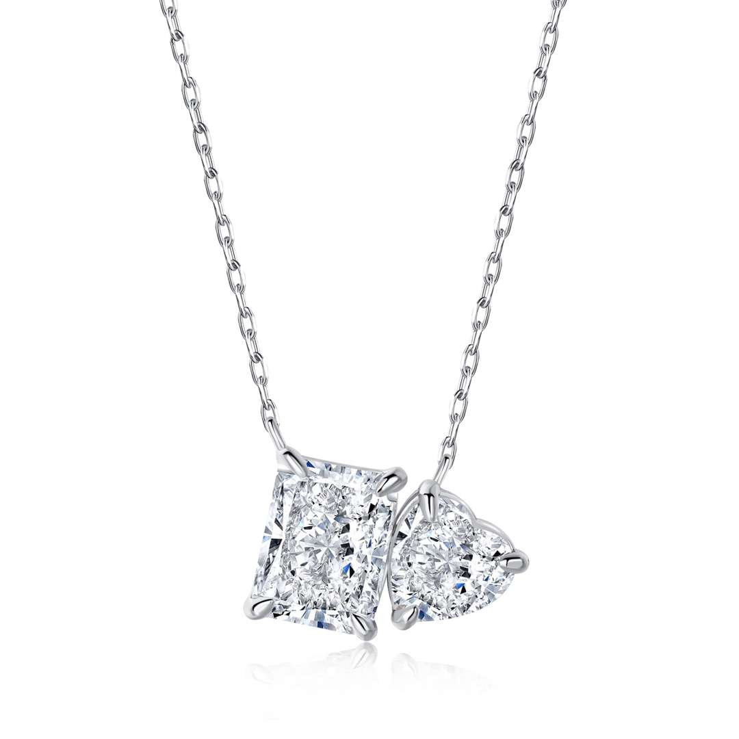[HOT] Collier éblouissant en forme de carré et de cœur