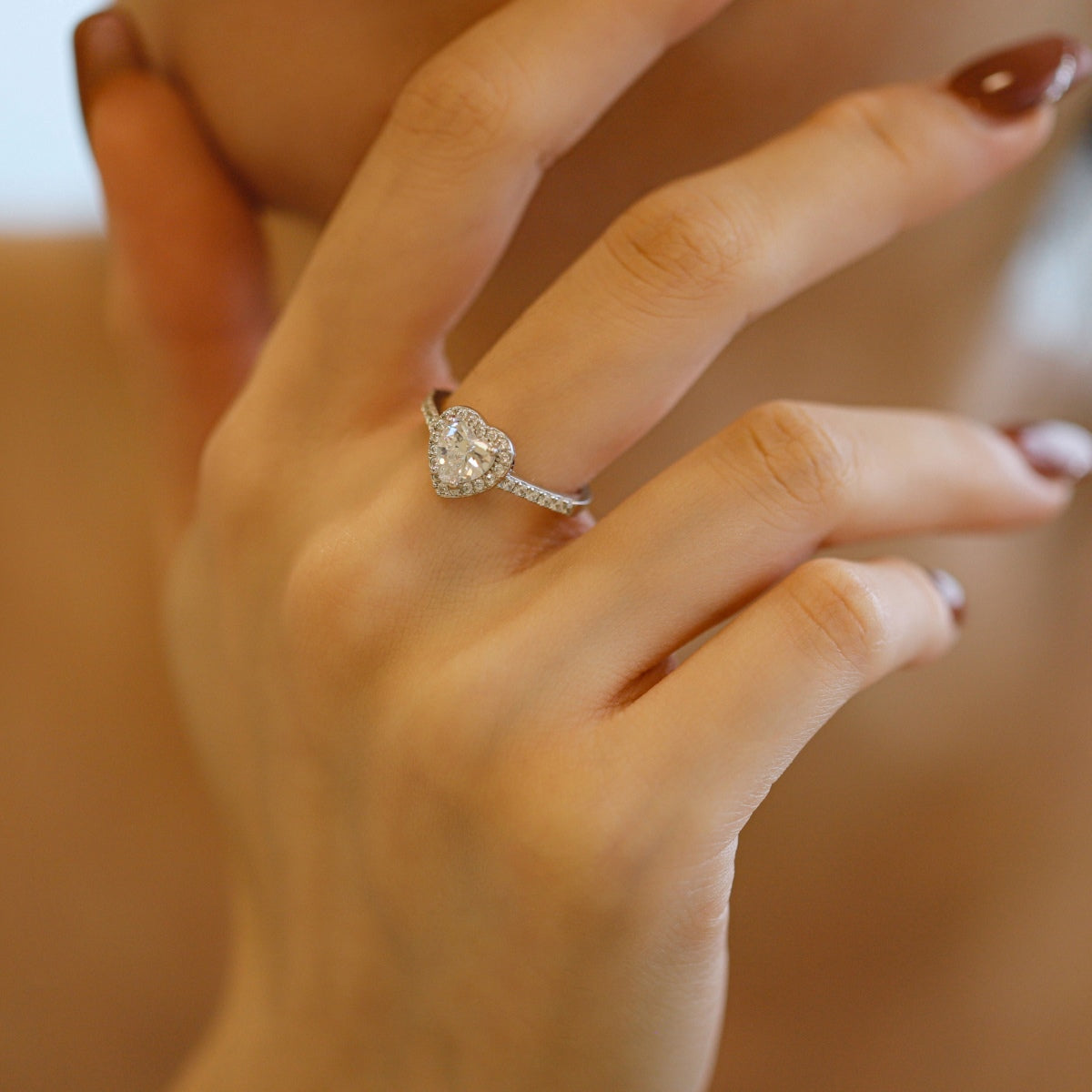 [HOT] Bague d'amour romantique en forme de cœur éclaboussante et éternelle