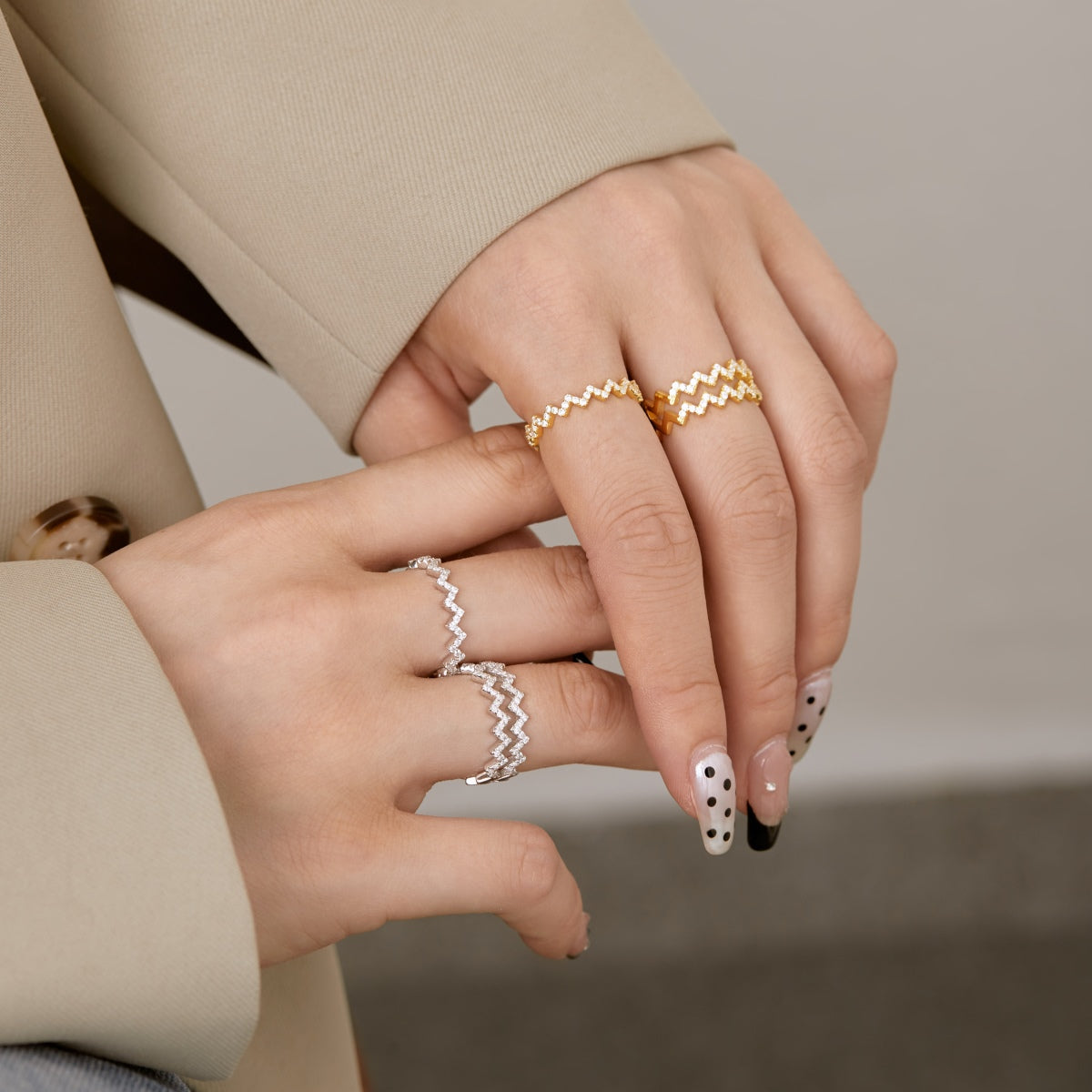 [HOT] Bague quotidienne délicate et enchanteresse en forme de vague