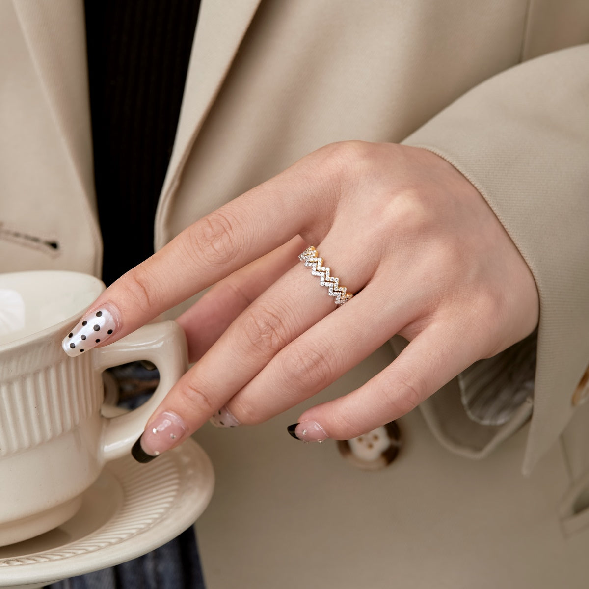 [HOT] Bague quotidienne délicate et enchanteresse en forme de vague