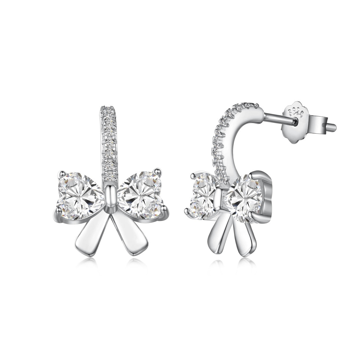 [HOT]Exquisite Earrings With Heart-Shaped Bow Design