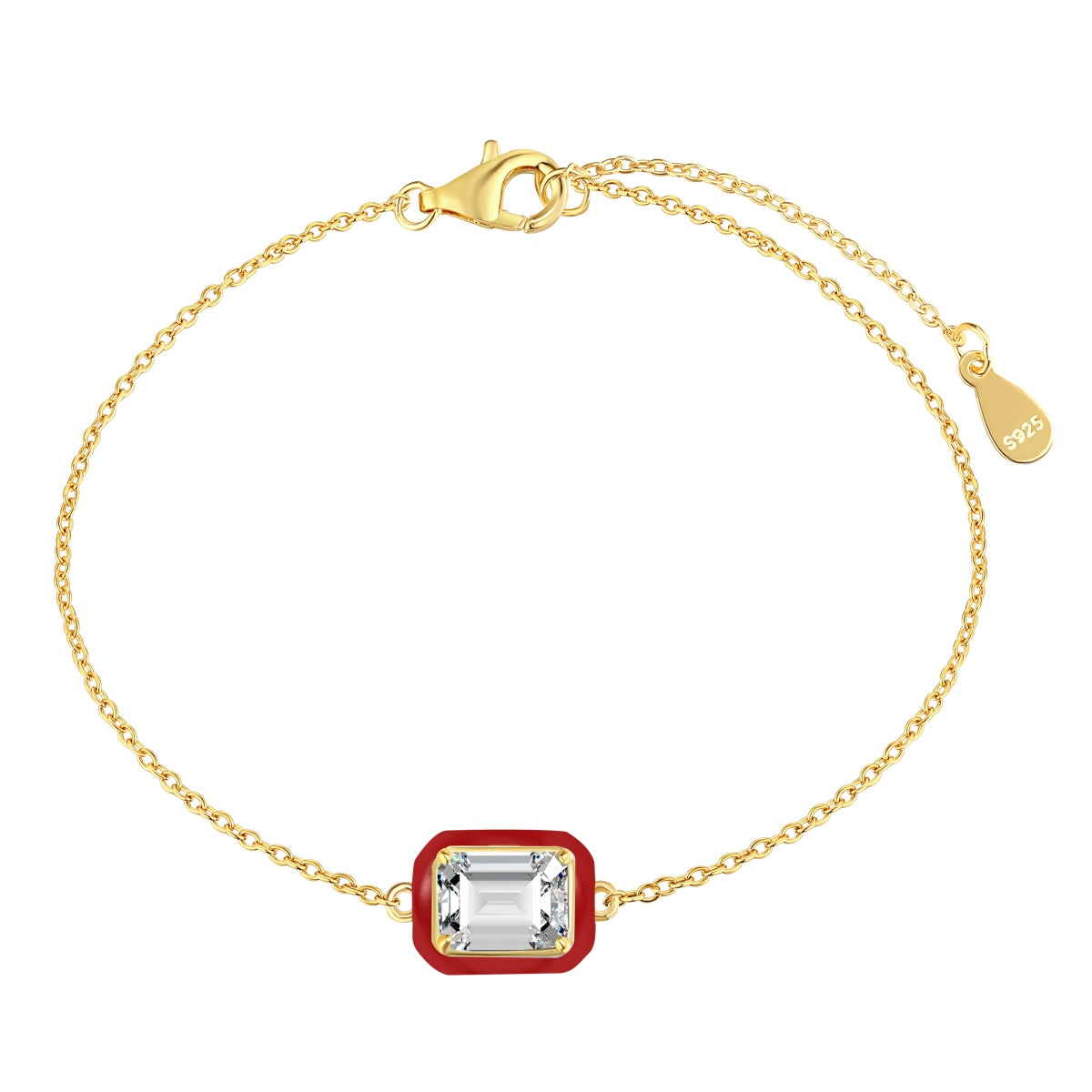 [HOT]2.0 Carat Sparkling Colorful Emerald Cut Daily Bracelet