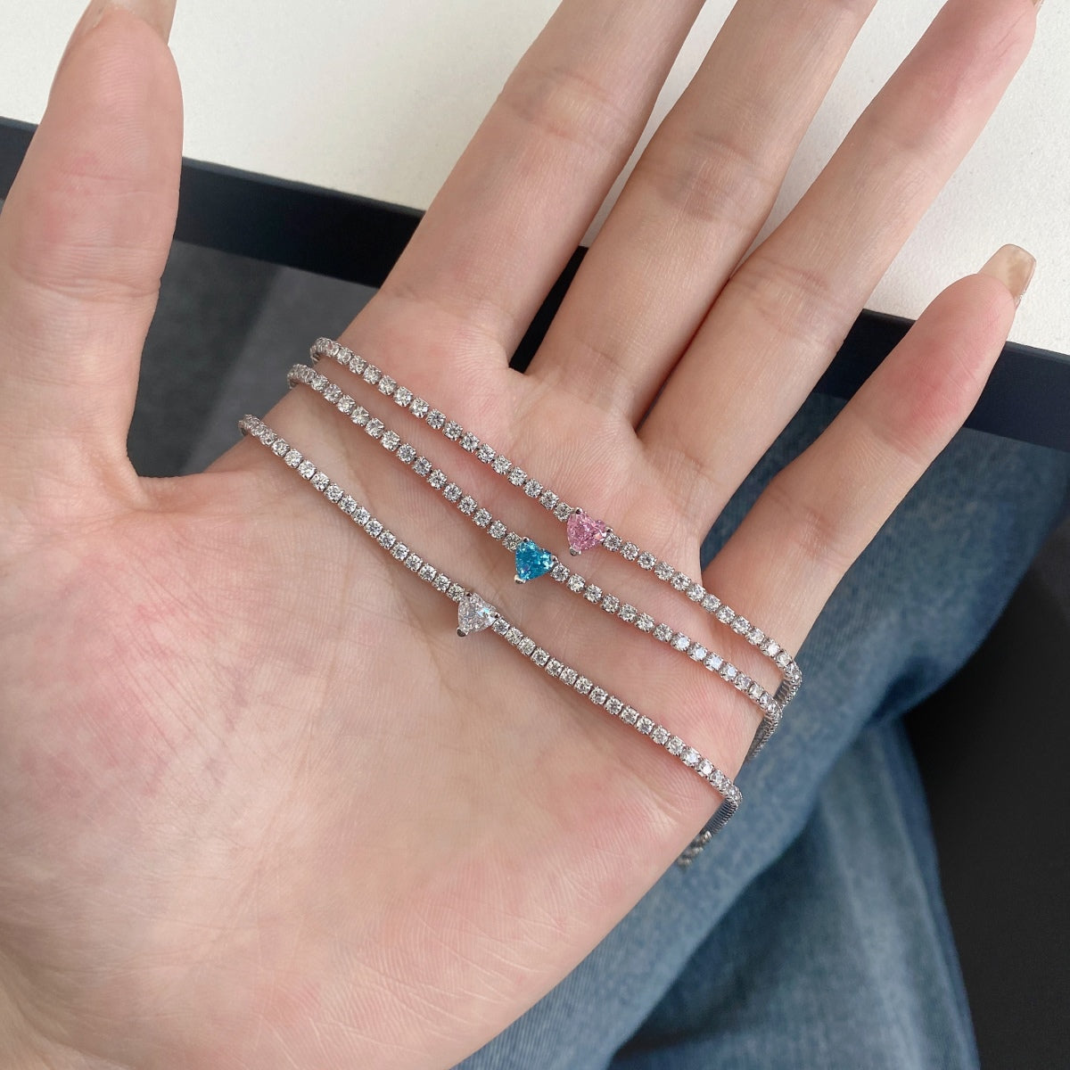 [HOT] Bracelet d'amoureux élégant et romantique en forme de cœur de 0,5 carat