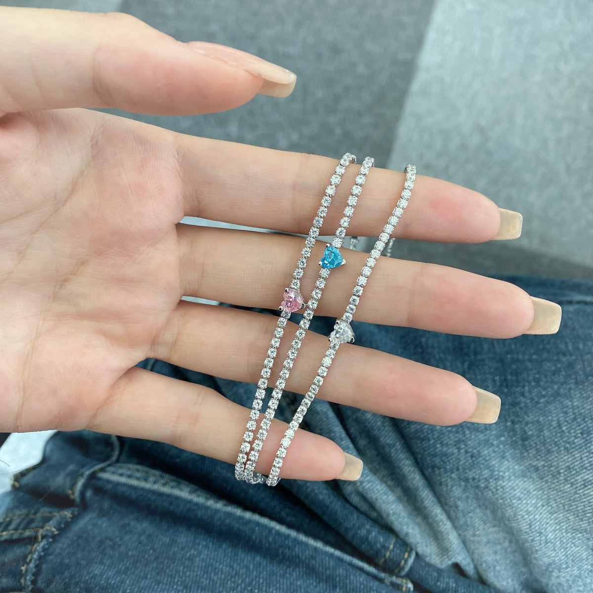 [HOT] Bracelet d'amoureux élégant et romantique en forme de cœur de 0,5 carat