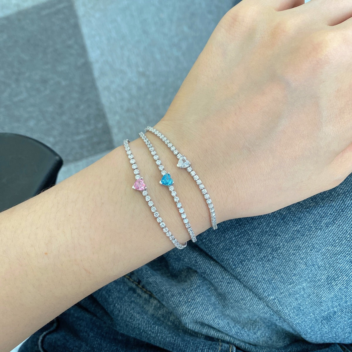 [HOT] Bracelet d'amoureux élégant et romantique en forme de cœur de 0,5 carat