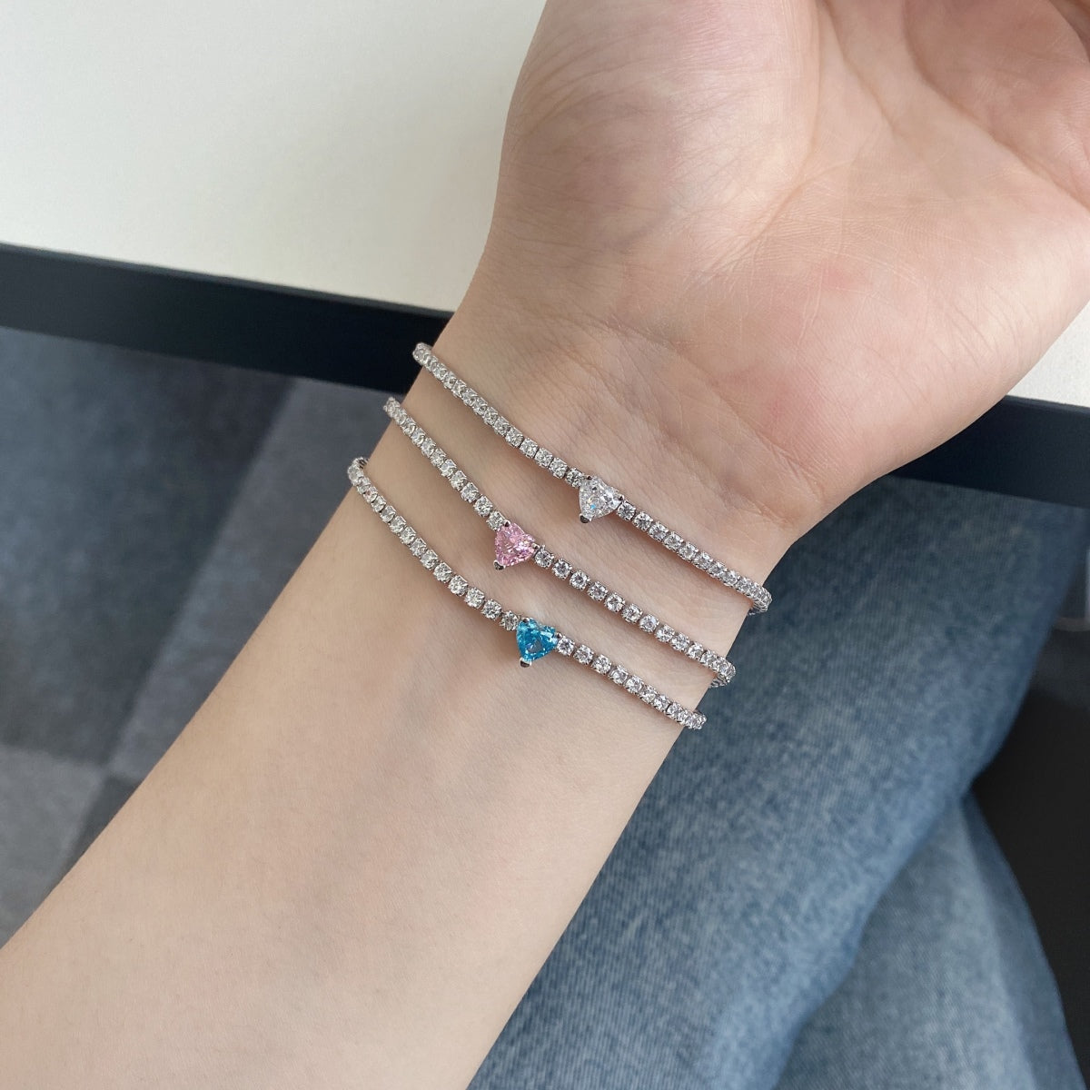 [HOT] Bracelet d'amoureux élégant et romantique en forme de cœur de 0,5 carat