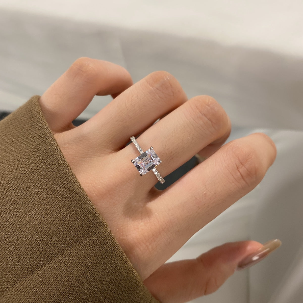 [HOT] Bague de fête scintillante et ornée de 2,0 carats, taille radiant