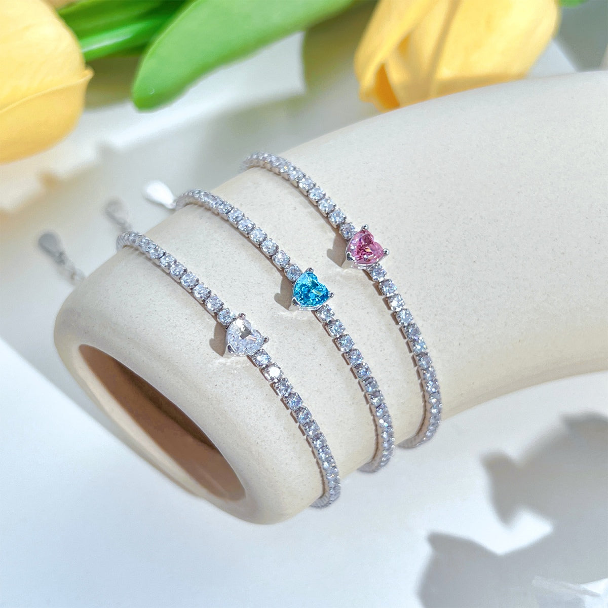 [HOT] Bracelet d'amoureux élégant et romantique en forme de cœur de 0,5 carat